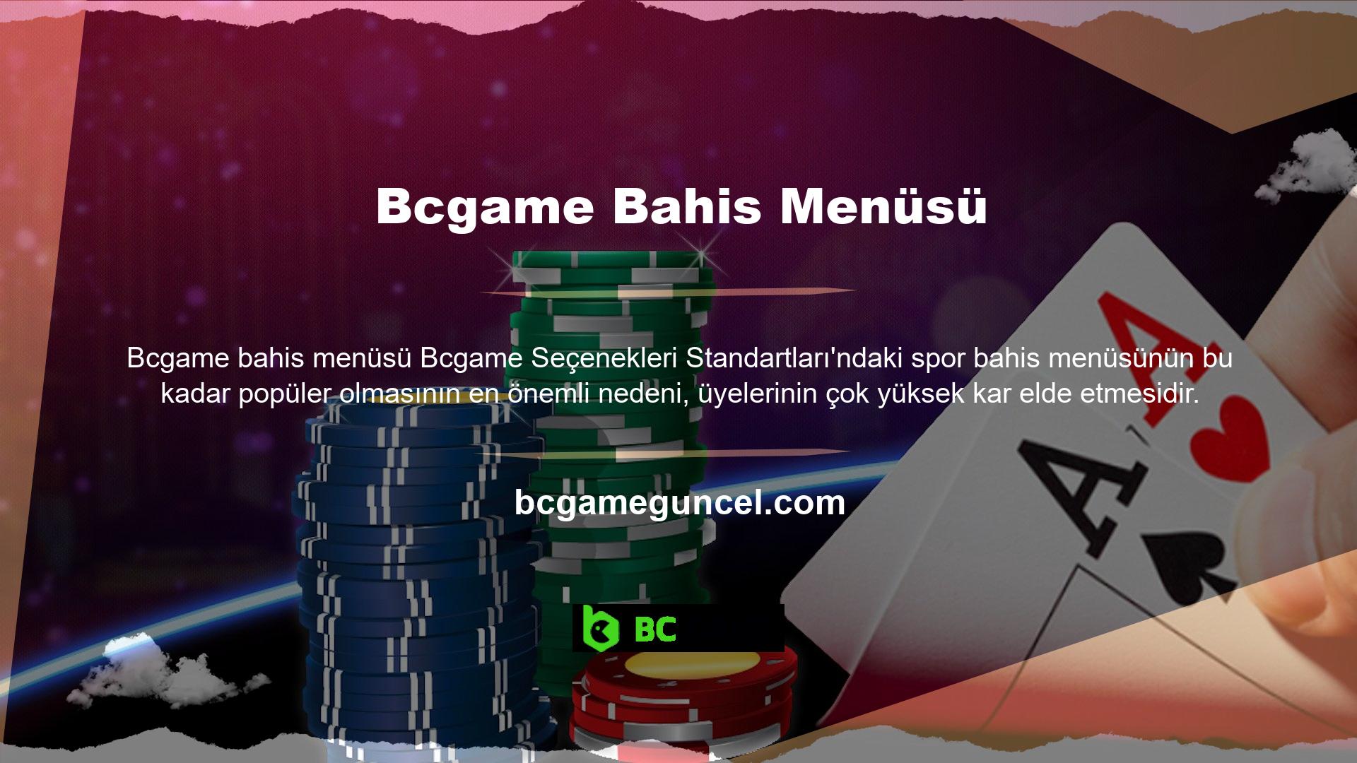 Bu nedenle, Bcgame spor bahis oranlarını değerlendirirken yüksek bir sınırla karşılaştık